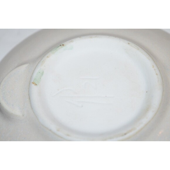 Vtg Georgetown Pottery Maine Glazed Porcelain Flower Frog Vase Abstract Design - Picture 4 of 6